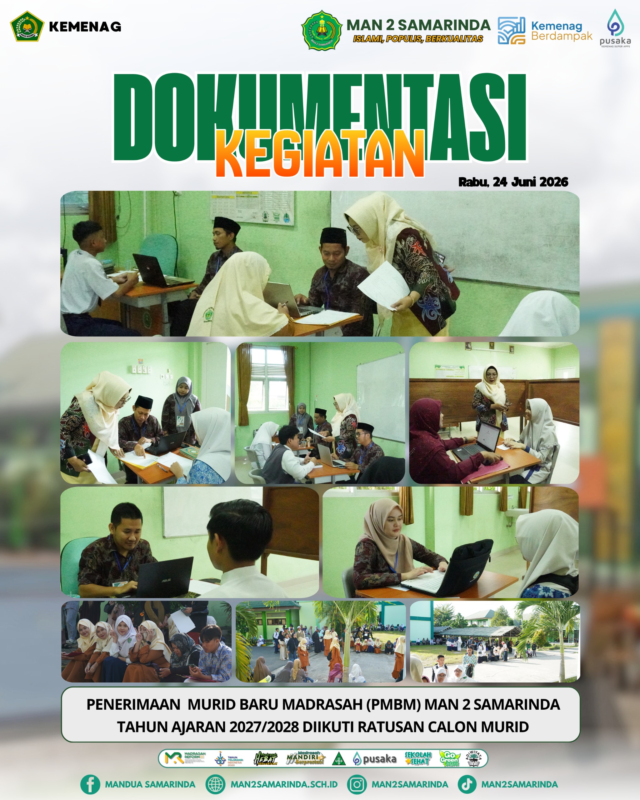 Antusiasme Tinggi, PMBM MAN 2 Samarinda Diikuti Ratusan Calon Murid
