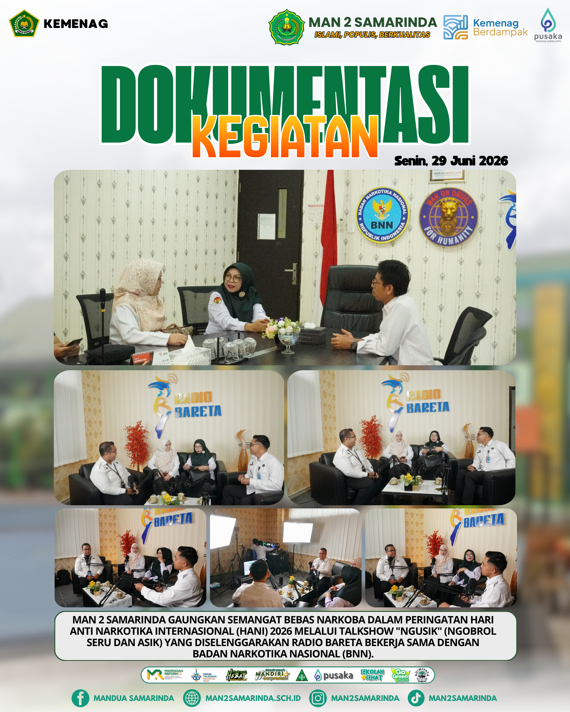 MAN 2 Samarinda Gaungkan Semangat Bebas Narkoba
